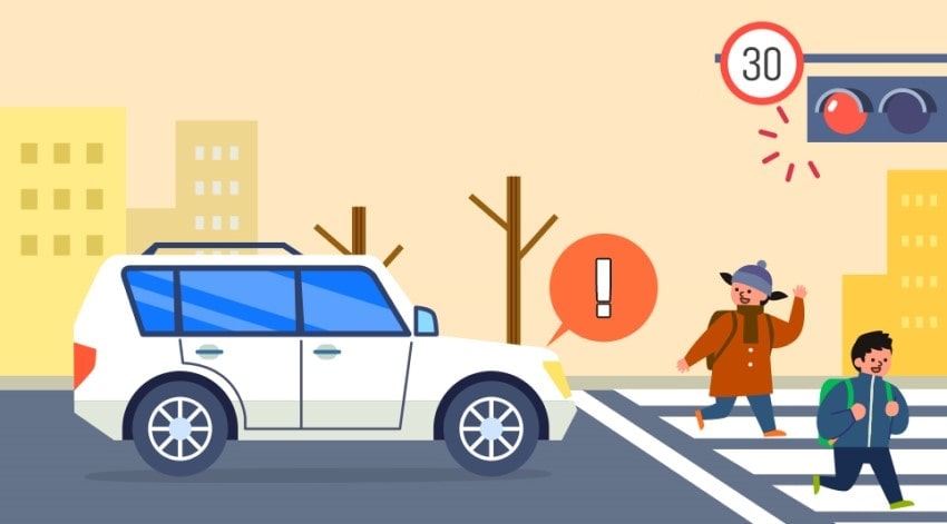 The ‘Adaptive Cruise Control’ function decelerates the vehicle on its own in accordance with School Zones image