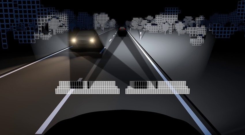 The 'Intelligent Head-Light Control' function controls the brightness and position of the headlights while driving at night image