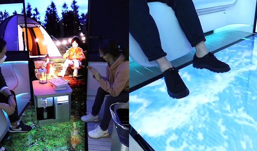 LG Omnipod Camping Ocean Background image