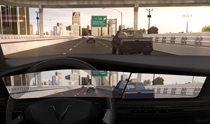 An automatic car that provides driving information image