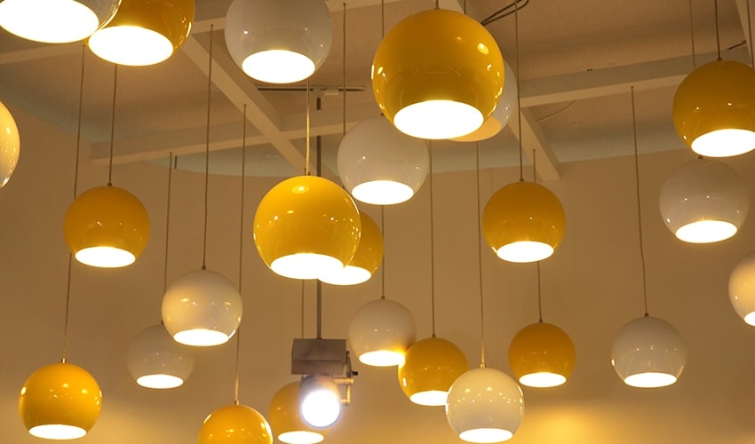 Warm cafe lights with a cozy feel