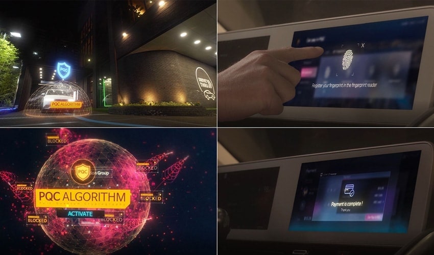 An image of four differenct pictures with a grid