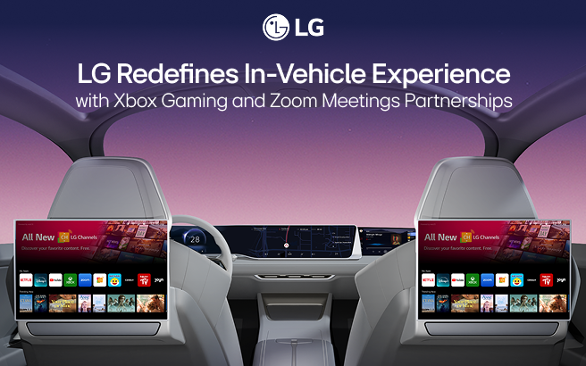LG Redefines In-Vehicle Experience with Xbox Gaming and Zoom Meetings Partnerships