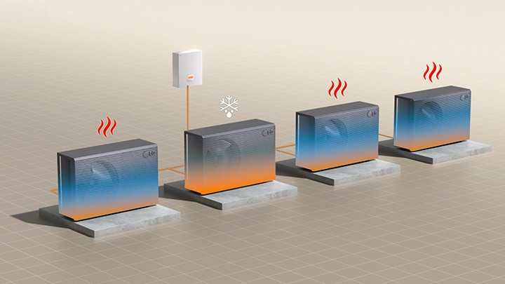 Video of the Cascade Control unit alternately cooling and defrosting to prevent the outdoor unit from overheating.