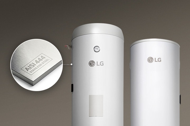 LG water tanks with AISI 444 stainless steel tanks highlight excellent corrosion resistance and hygienic water care.	