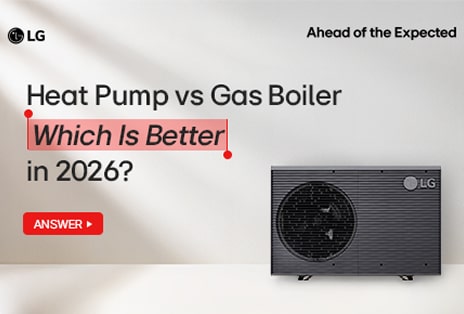 LG heat pump outdoor unit displayed on a clean, light-colored background.