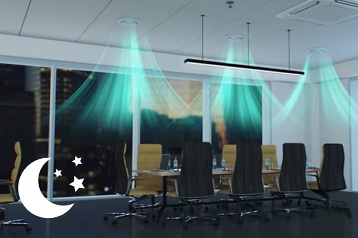 LG ERV night-time free cooling feature using outdoor air for efficient energy-saving ventilation.