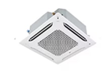 LG Single Split ceiling cassette indoor unit. Ideal for offices and commercial environments with uniform cooling.