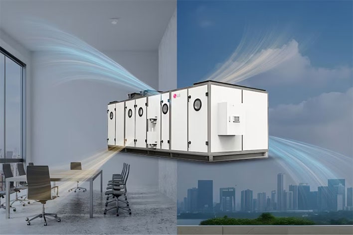 LG VRF System with smart centralized control for integrated HVAC management. Enhances building efficiency with intelligent monitoring and precise climate control