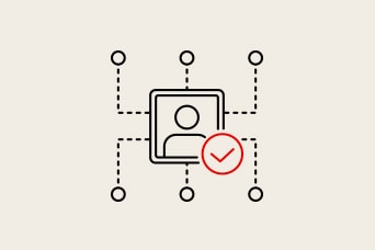 Network icon connecting a user to data points, symbolizing "Support Connectivity" for sharing project information.	