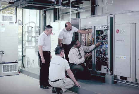 LG HVAC solutions team showcasing dedication and service commitment. Trusted partner delivering innovative, durable climate systems worldwide.