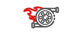 Turbo mode icon for LG ERV boosting heat function to quickly provide hot water.