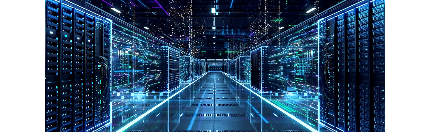 An image showing inside the data center and how the system works.