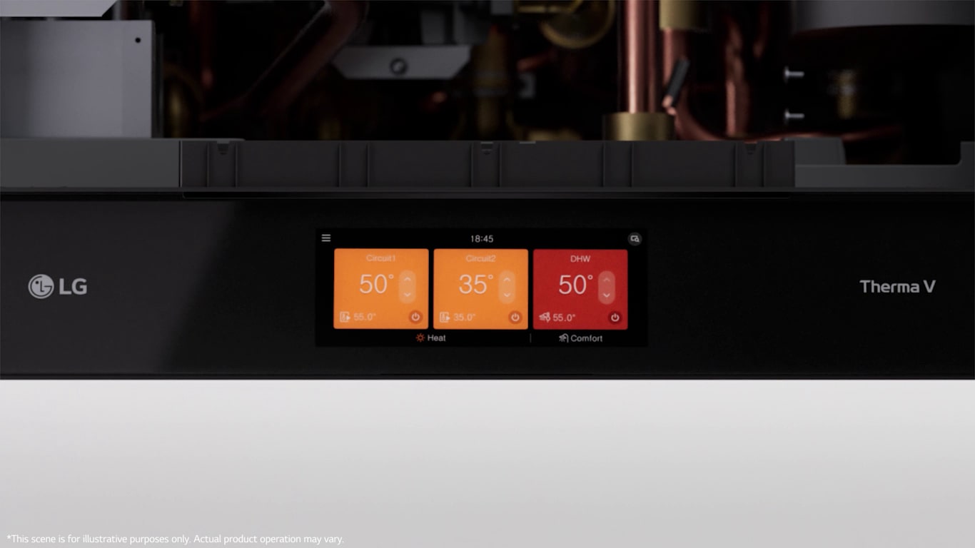 A short clip demonstrating the guided commissioning sequence of LG Therma V Combi Unit.