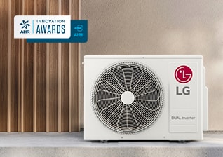 LG Residential Cold Climate Heat Pump with AHR award logos