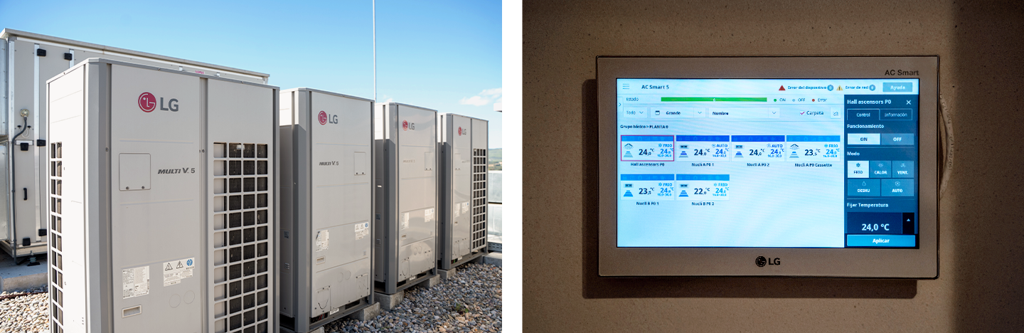 Images displaying LG VRF Multi V system and Control system which are installed at the museum.