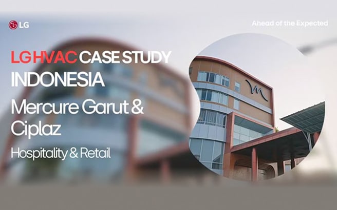 LG HVAC case study for Mercure Garut & Ciplaz in Indonesia, focusing on hospitality and retail sectors.