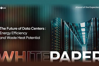LG white paper banner titled "The Future of Data Centers: Energy Efficiency and Waste Heat Potential."