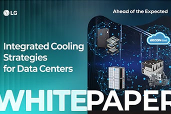LG Whitepaper cover titled Integrated Cooling Strategies for Data Centers with HVAC cooling unit products.	