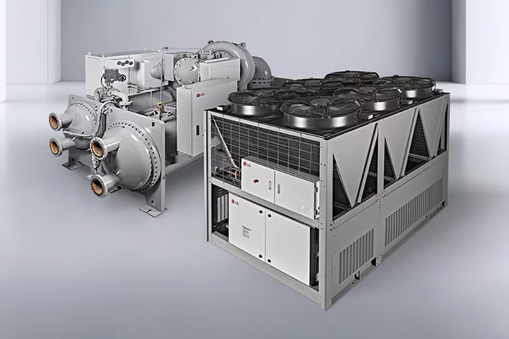 LG Data Center Chiller system designed for high-capacity cooling performance and energy efficiency.