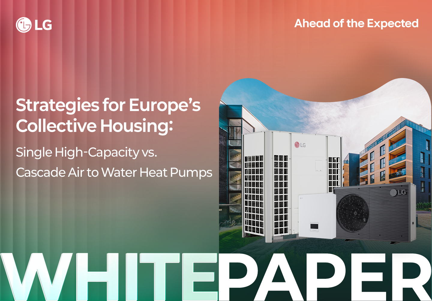 Commercial HVAC unit with inverter compressor, BLDC fans, hinged doors, and high IEER performance