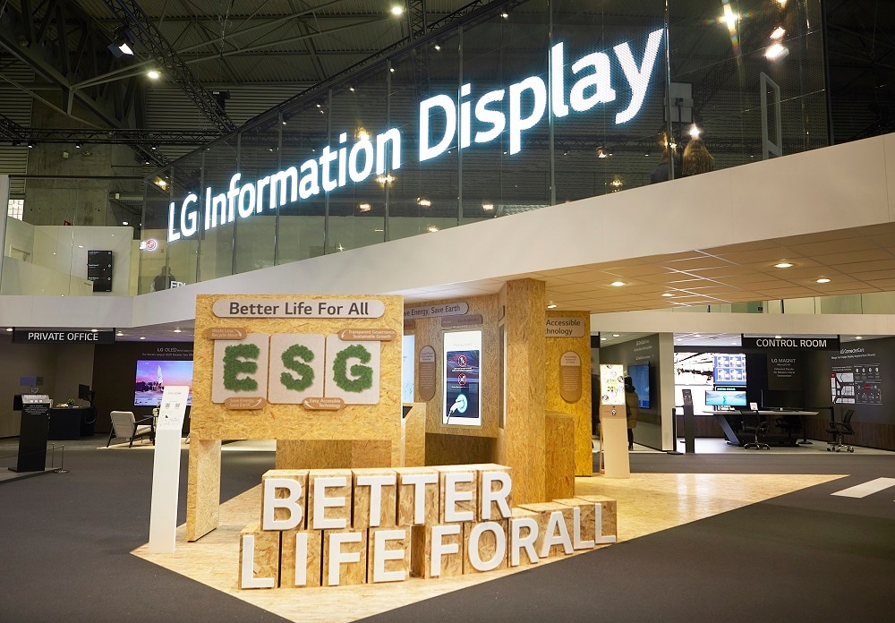 LG's ESG zone at LG's booth at ISE 2023