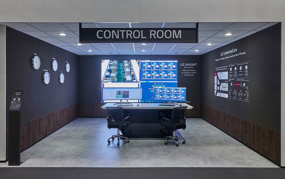 LG MAGNIT 8K Micro LED on display at LG's booth at ISE 2023