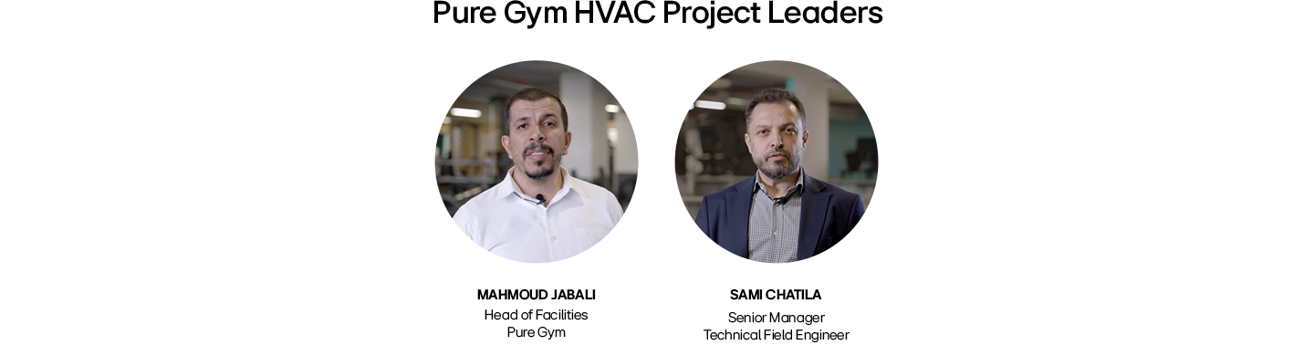 Two professionals in circular frames posed in office settings with business attire and blurred backgrounds