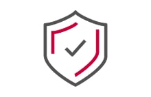 Shield with a check mark symbolizing long-lasting performance.