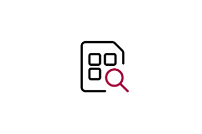 Document icon with a magnifying glass.