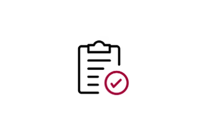 Clipboard icon with a check mark.