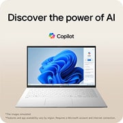 LG gram 15” | Lightweight Intel® Core™ Ultra Processor Laptop | Windows 11 Pro, gram Hybrid AI, Copilot, LG gram Link, FHD Anti-glare IPS display, 15Z90T