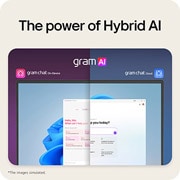 LG gram 17" | Lightweight Intel® Core™ Ultra Processor Laptop | Windows 11 Pro, gram Hybrid AI, Copiliot, LG gram Link, WQXGA 16:10 Anti-glare IPS touchscreen, 17Z90T