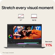 LG gram 17" | Lightweight Intel® Core™ Ultra Processor Laptop | Windows 11 Pro, gram Hybrid AI, Copiliot, LG gram Link, WQXGA 16:10 Anti-glare IPS touchscreen, 17Z90T
