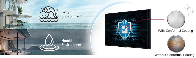 The ML5K has Conformal Coating on the power board to protect video wall even in a salty or humid environment.