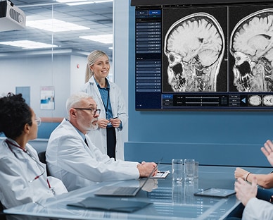 Scenes of LG ProBeam usage in hospital.