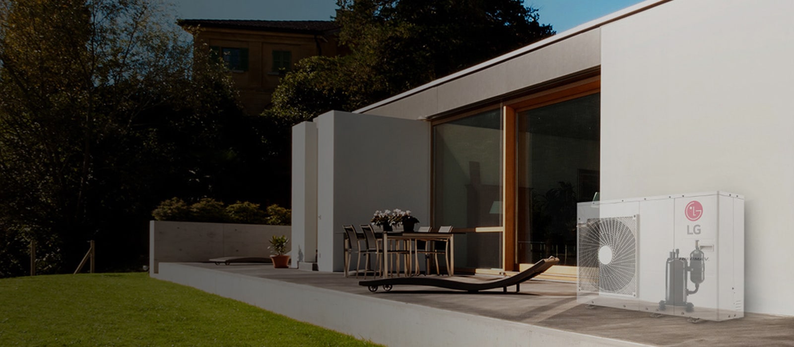 A dark image of a rotary compressor inside an AWHP