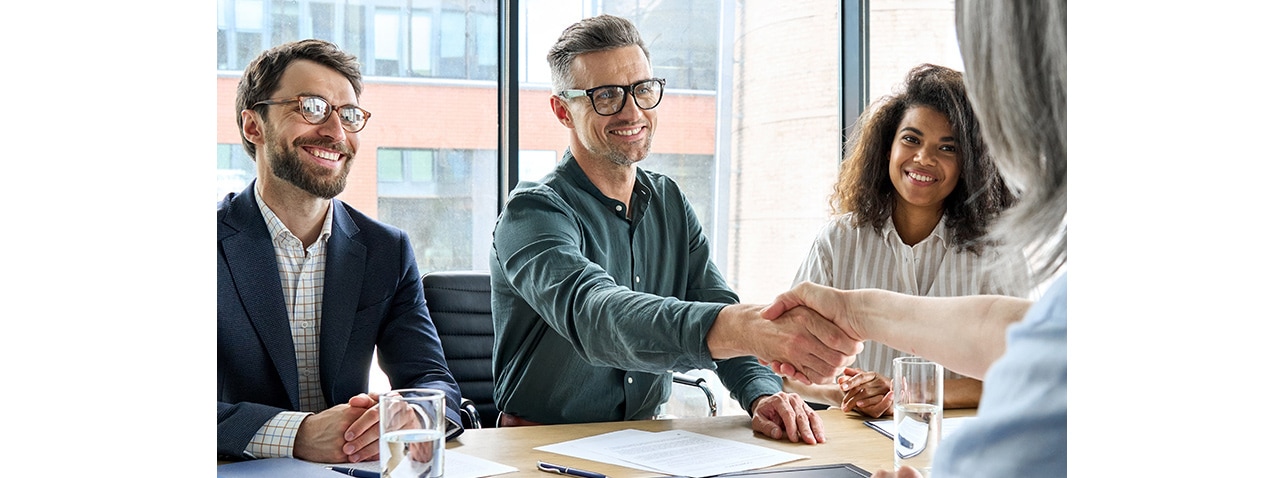 An image of people meeting