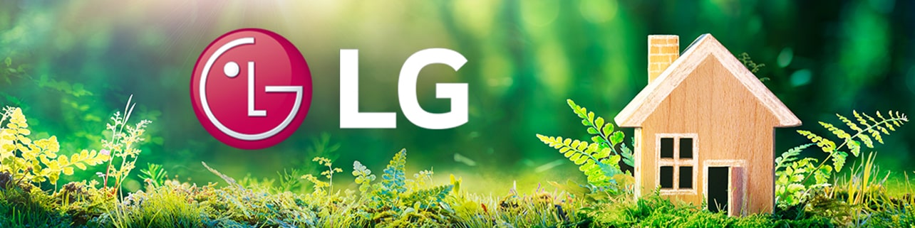 LG logo and house figure in a environmental setting.