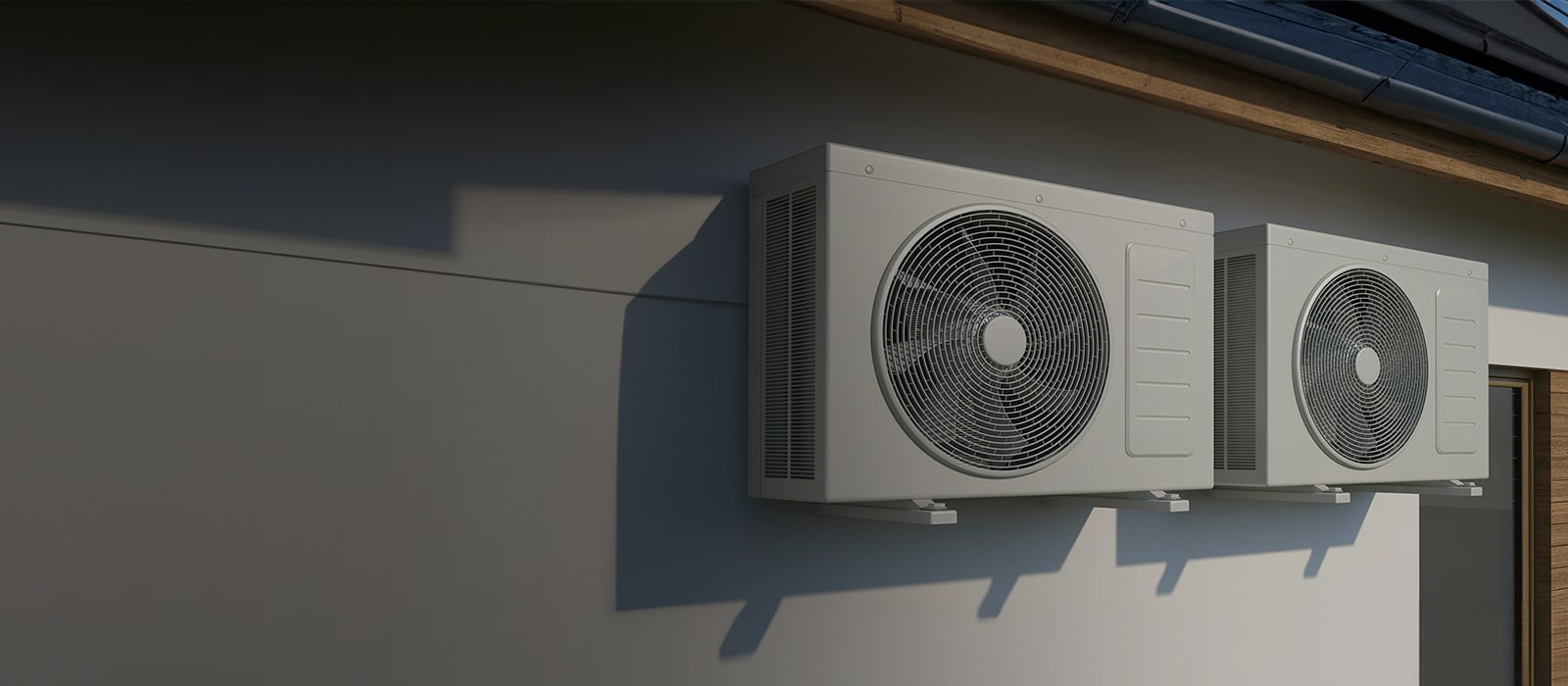 Two Outdoor Units for Residential Use with Texts