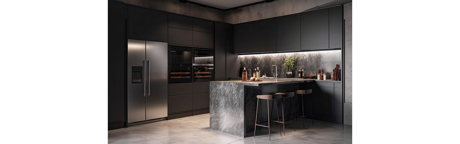 A Kitchen with a Refrigerator