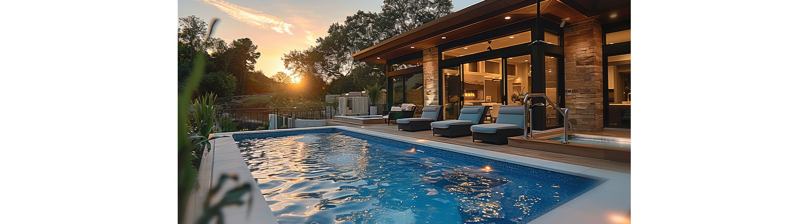 Swimming pool outside a house
