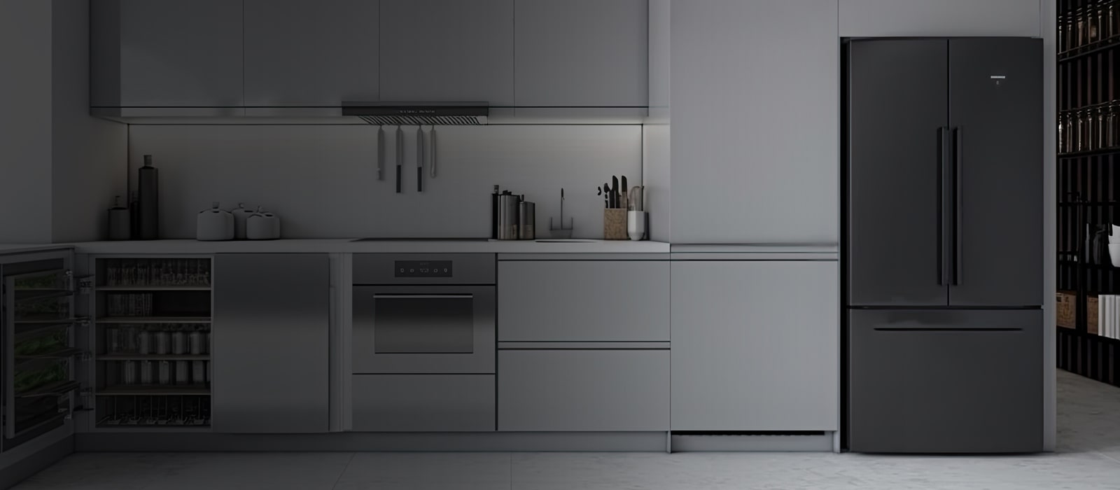 A Kitchen with a Refrigerator