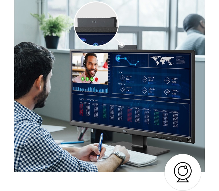 Push-pull Type Full HD Webcam offering powerful security and the integrated speaker.