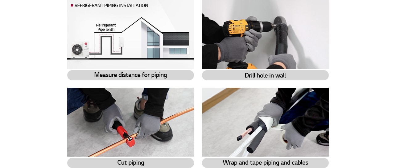 Order of installation of heat pump refrigerant piping