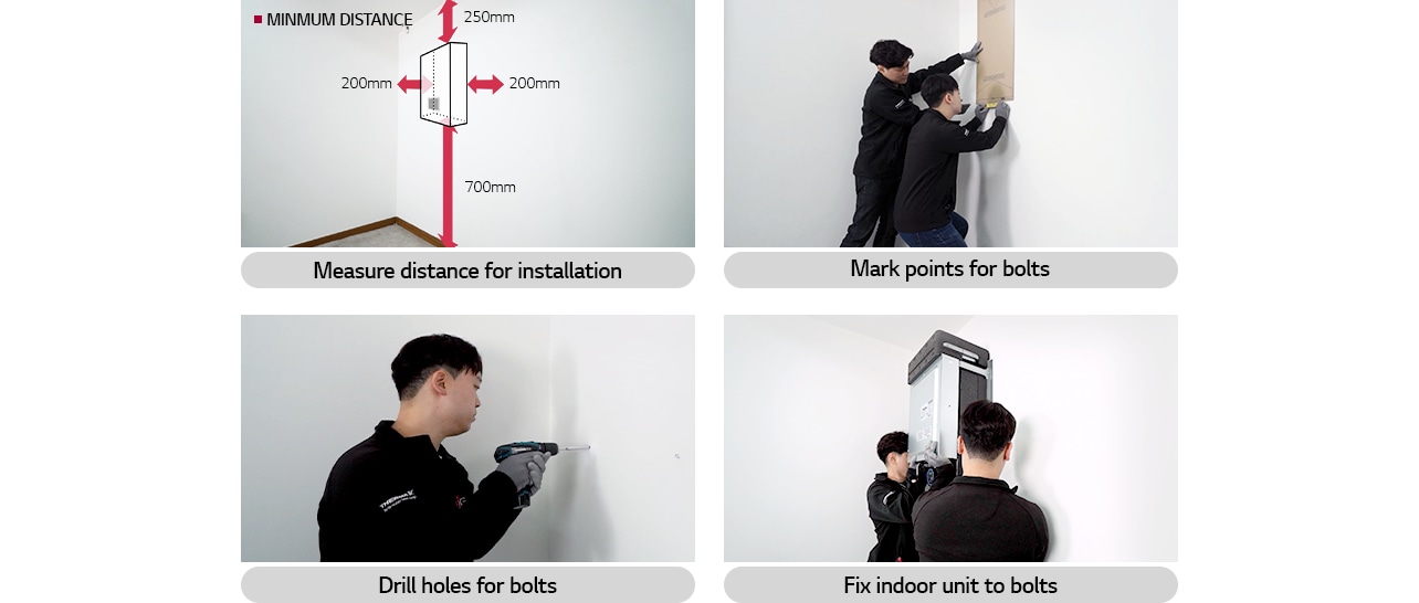 Order of installation of heat pump indoor unit