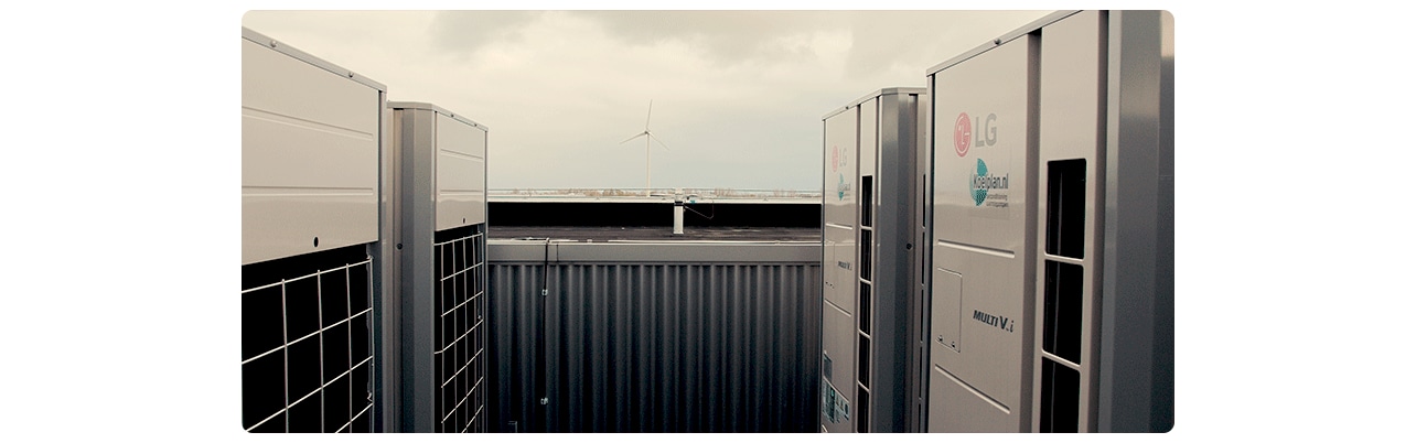 LG HVAC rooftop air conditioning units Netherlands Kleizen.nl MULTI V i wind turbine energy efficient cooling system