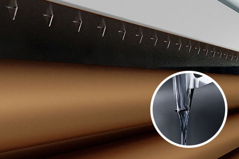 Refrigerant flows down the Falling Film evaporator with a structural diagram on the right.