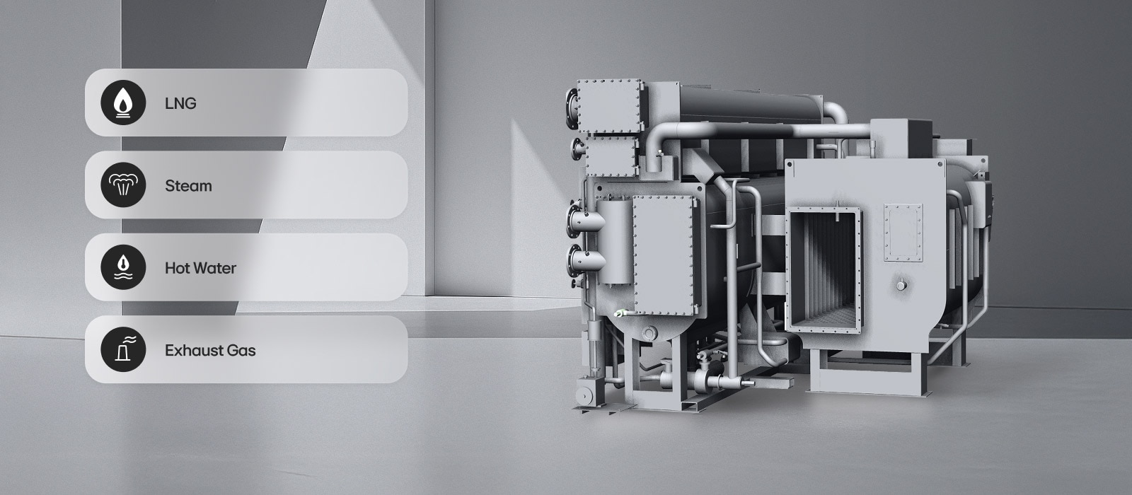 LG Absorption Chiller Hybrid Type refrigeration cycle diagram is displayed.