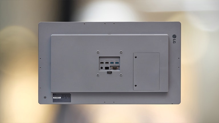 The back cover of the touch computer is designed to provide easy access to internal components, simplifying repairs and maintenance.